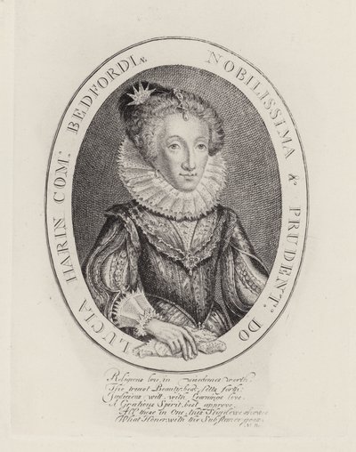 Lucy Harrington, hraběnka z Bedfordu (rytina) od English School