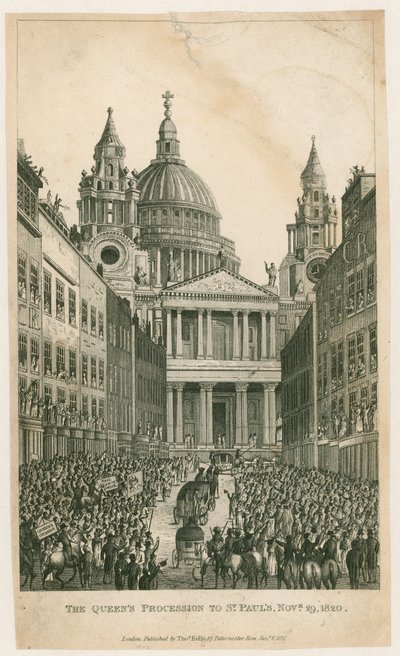 Ludgate Hill. Průvod královen do St Pauls, 29. listopadu 1820 od English School