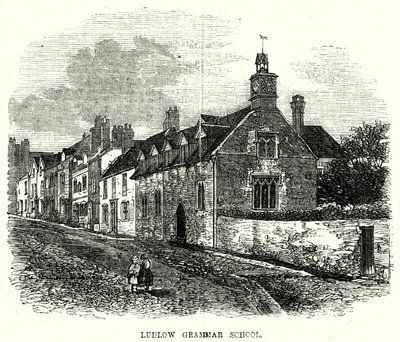 Ludlow Gymnázium (rytina) od English School