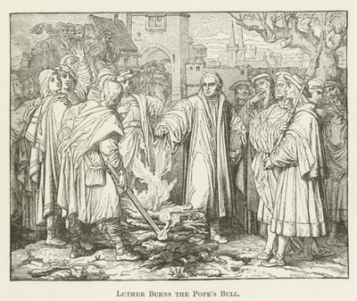 Luther spálí papežskou bulu od English School