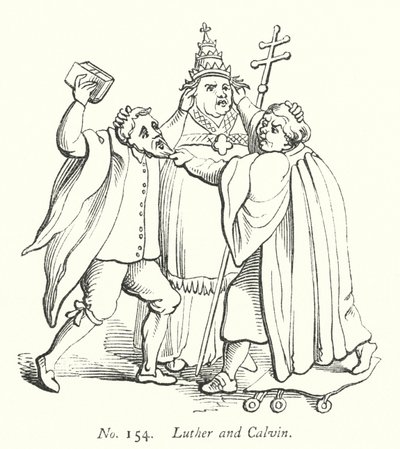Luther a Calvin (rytina) od English School