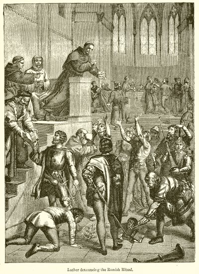 Luther odsuzující římský rituál od English School