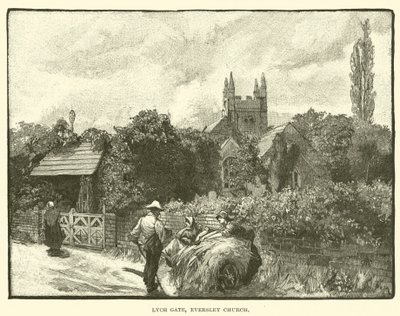 Lych Gate, Eversley Church (rytina) od English School