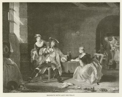 Macheath s Lucy a Polly (rytina) od English School