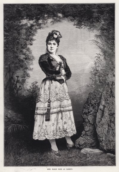 Madame Marie Roze jako Carmen (rytina) od English School
