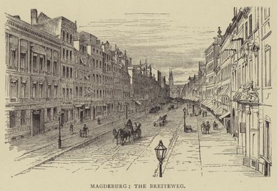 Magdeburg, The Breiteweg (rytina) od English School