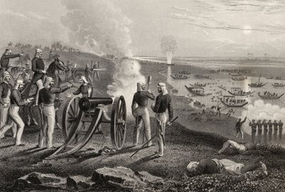Major Eyre, který v roce 1857 vyhnal rebely z Oude z Allahabadu, z „Historie indické vzpoury“ vydané v roce 1858 od English School