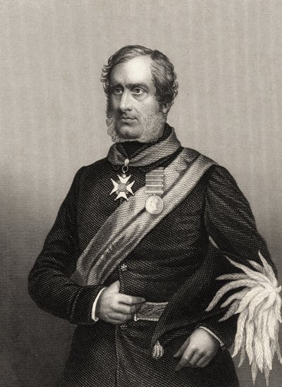 Generálmajor Sir Henry Havelock z „Historie indické vzpoury“ vydané v roce 1858 od English School