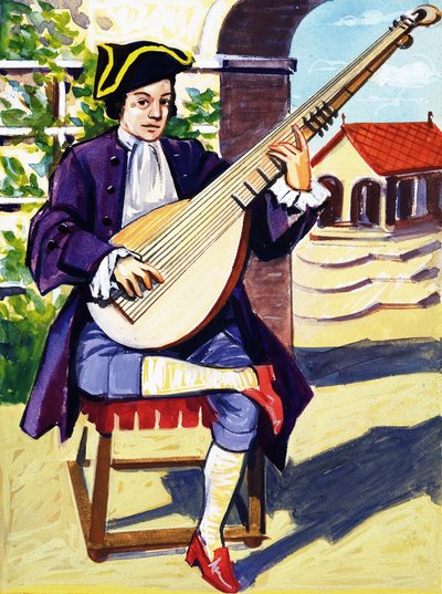 Muž Hrající Archlute od English School