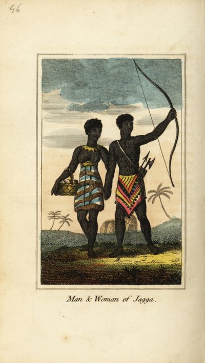 Muž a žena z Jagga, z království Monoemugi a Caffraria, Afrika od English School