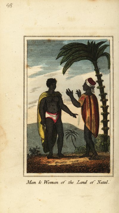 Muž a žena ze země Natal, Jižní Afrika od English School