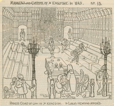 Způsoby a zvyky Angličanů v roce 1849: Nejvyšší soud v království, projednávání odvolání lordů od English School