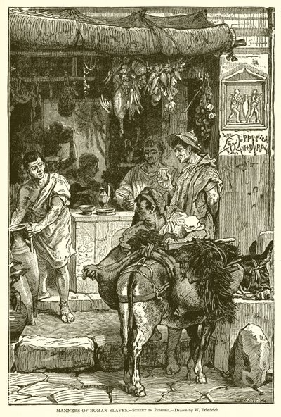 Způsoby římských otroků.--Ulice v Pompejích od English School