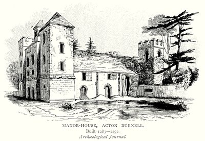 Manor-House, Acton Burnell (rytina) od English School