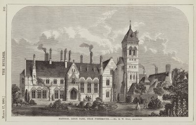 Mansion, Leigh Park, poblíž Portsmouth, pan R W Drew, architekt (rytina) od English School