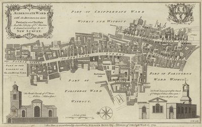 Mapa Aldersgate Ward, City of London od English School