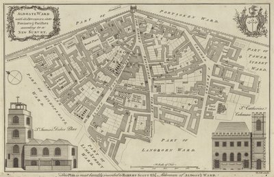 Mapa Aldgate Ward, Londýn od English School
