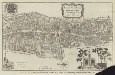 Mapa Bishopsgate Ward, Londýn od English School