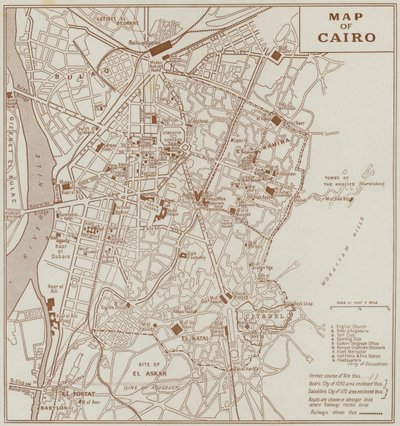 Mapa Káhiry (litografie) od English School
