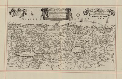 Mapa Kanaánu neboli Svaté země (rytina) od English School