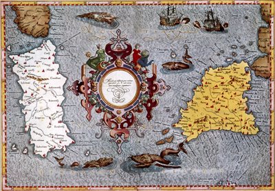 Mapa Sardinie a Sicílie, Ptolemaiova "Geographica od English School