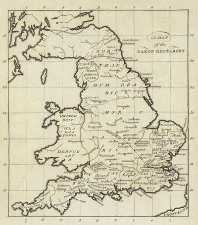 Mapa Saské heptarchie od English School