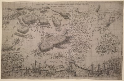Maps.C.C.5.a.409 The Battle of Pinkie, c.1547-48 (rytina) od English School