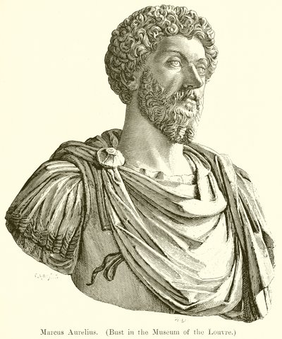 Marcus Aurelius. (Busta v muzeu v Louvru) od English School