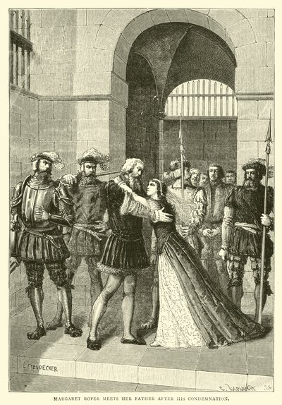 Margaret Roper se po jeho odsouzení setkává se svým otcem od English School