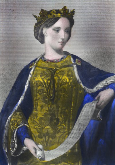 Markétka Francouzská, královna Eduarda I., tisk Henry G. Bohn, Londýn, 1856 od English School