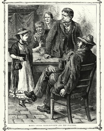 Maria Louisa Charlesworth a pytlák (rytina) od English School