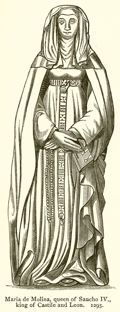 Maria de Molina, královna Sancho IV, král Kastilie a Leónu. 1295 od English School