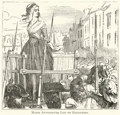 Marie Antoinetta vedená na popraviště (rytina) od English School