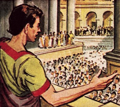 Promluva Marka Antonia k římskému lidu o zavražděném Juliu Caesarovi od English School