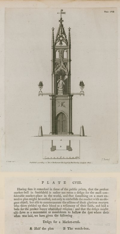 Market cross, Smithfield od English School