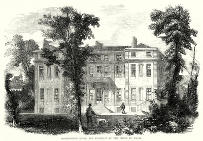 Marlborough House, rezidence prince z Walesu (rytina) od English School