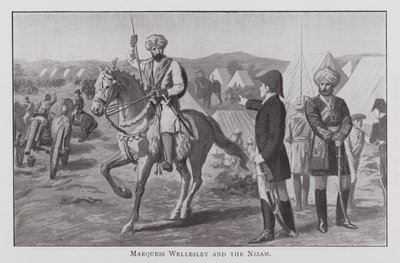 Marquess Wellesley a Nizam (litho) od English School