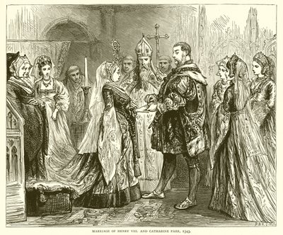 Sňatek Jindřicha VIII a Catharine Parr, 1543 od English School