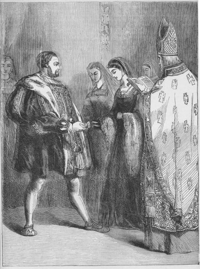 Sňatek Jindřicha VIII. a Kateřiny Parrové (tisk) od English School