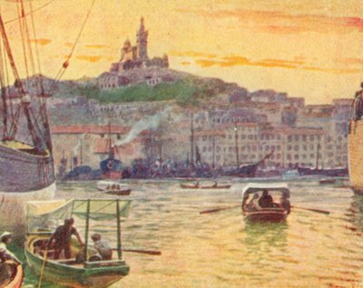 Marseille z přístavu (barevná litografie) od English School