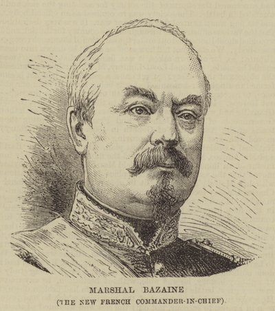 Marshal Bazaine, nový francouzský vrchní velitel (rytina) od English School
