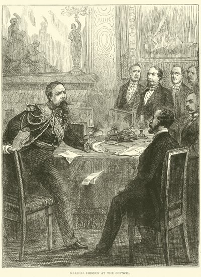 Maršál Leboeuf na zasedání Rady, 1870 od English School