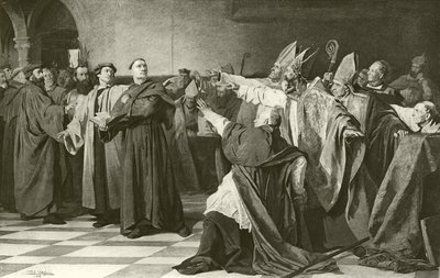 Martin Luther před Wormským koncilem (hlubotisk) od English School