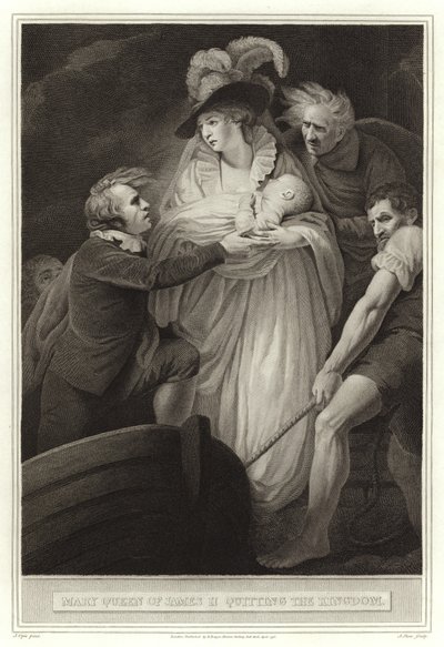 Mary Queen of James II Opuštění království od English School