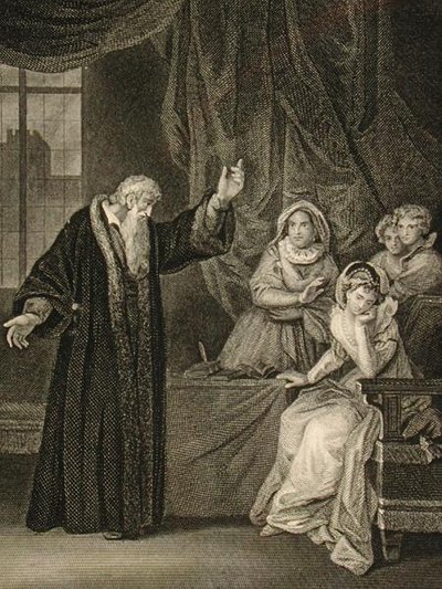 Mary, Queen of Scots (1542-87) a John Knox (c.1512-72) (rytina) od English School