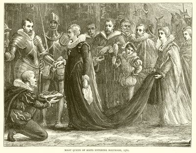 Mary Queen of Scots vstupující do Holyroodu, 1561 od English School