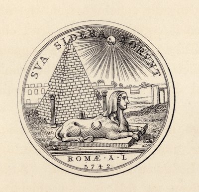 Zednářská pečeť, z „Historie svobodného zednářství, svazek III“, vydané Thomasem C. Jackem, Londýn, 1883 od English School