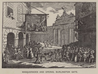 Maškarády a opery, Burlington Gate (rytina) od English School