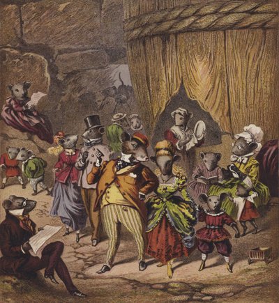 Večeře mistra Mousieho (barevná litografie) od English School