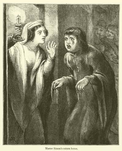 Návrat mistra Simona domů (rytina) od English School